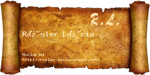 Rösler Lúcia névjegykártya